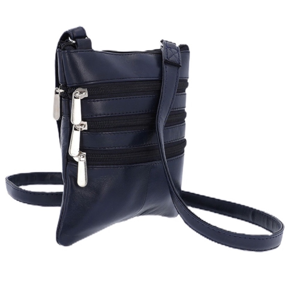 ❌SOLD❌ NEWAGE Leather Crossbody Sling Bag Navy - Picture 4 of 4